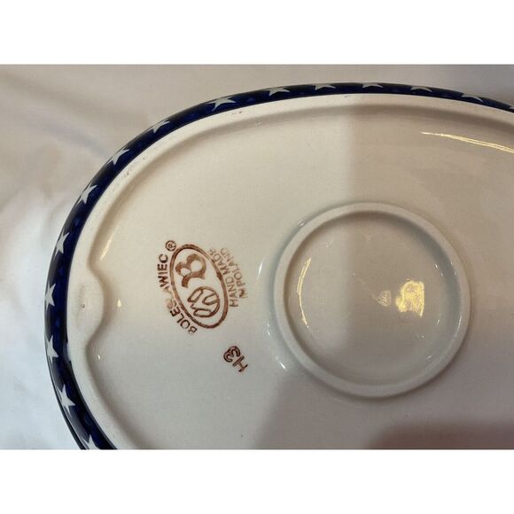 Boleslawiec Polish Pottery Stars Oval Casserole Dish w Lid Dutch Oven NEW - Picture 5 of 9